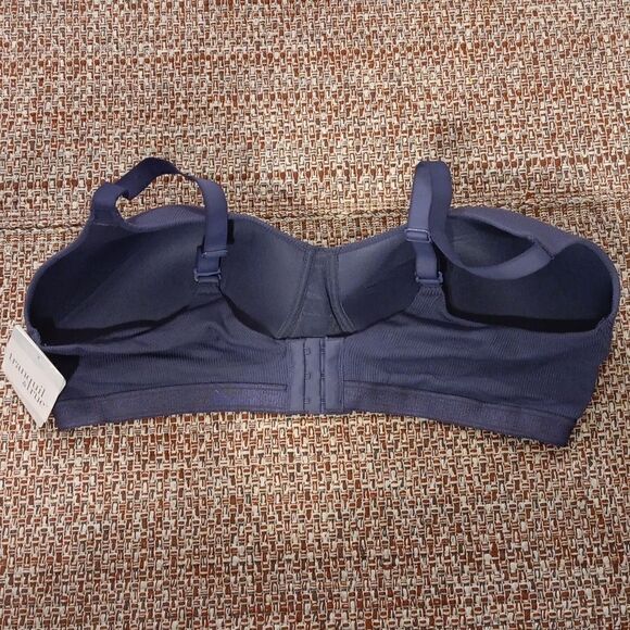 New Plus Size Women's Navy Blue Wirefree Bra Size 2X New With Tags - Picture 3 of 6